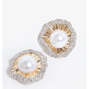 Elegant Gold and Silver Pearl Earrings